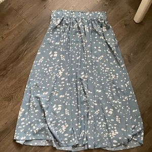 Blue and white dotted skirt